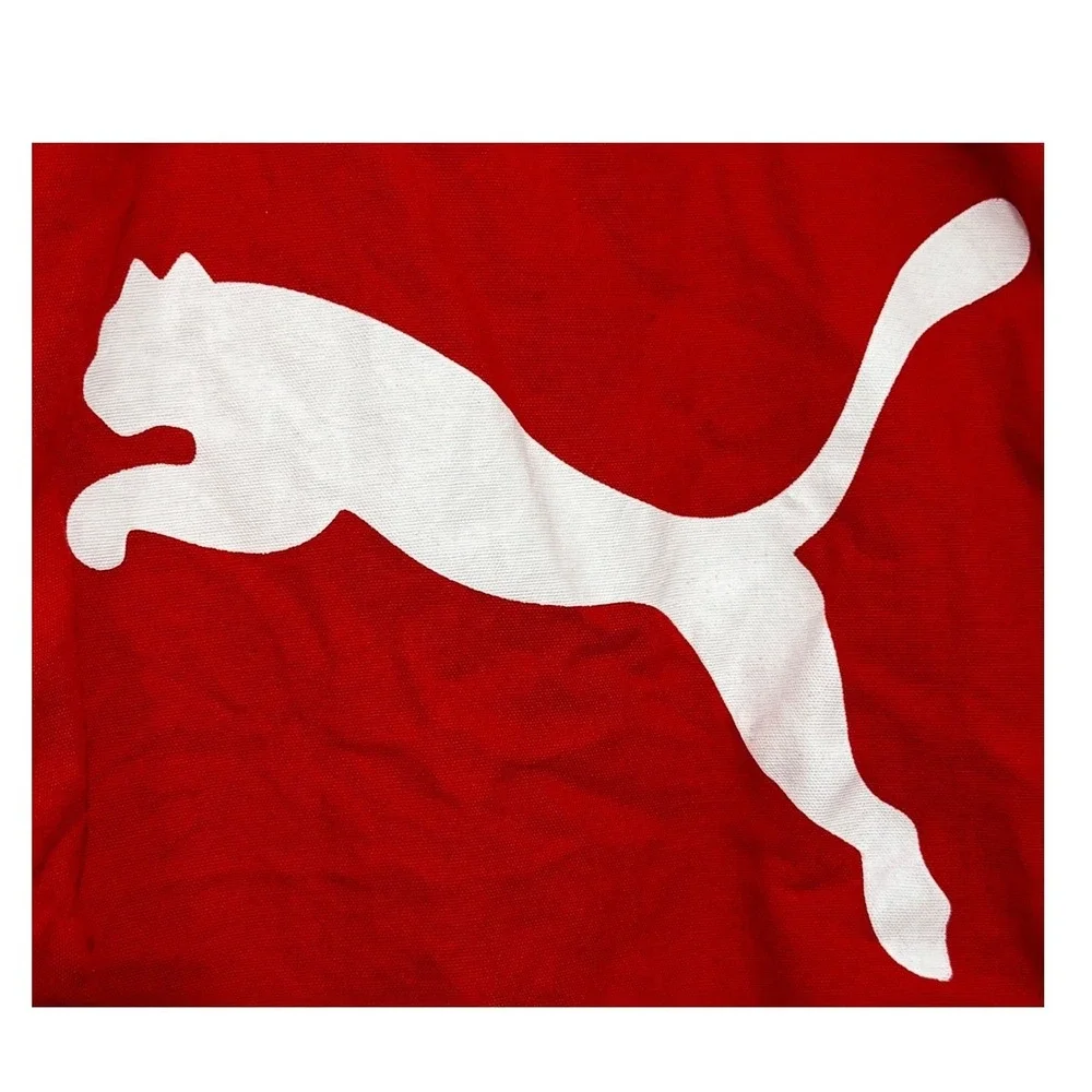 Puma Tote Bag Red Canvas Big Logo Unisex OS New Sporty Gym Beach Shopper UP1930